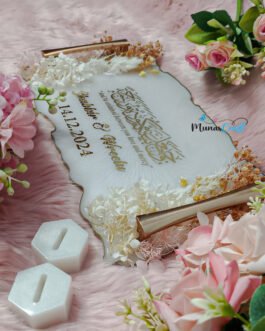 Premium Personalized Resin Nikah Tray with Couple Name | Luxury Islamic Wedding Gift | Handmade Resin Tray Bangladesh